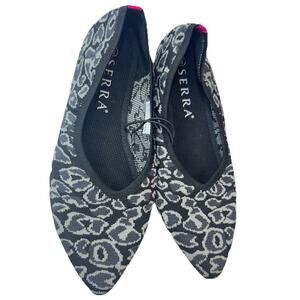 Serra Black Cheetah Flats Slip On Aldi Apparel Knit Leopard Womens Sz 8 *New*